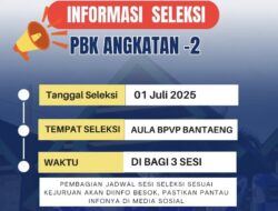 BPVP Bantaeng Gelar Seleksi PBK Angkatan 2 pada 1 Juli 2025, Ini Syarat dan Ketentuannya!